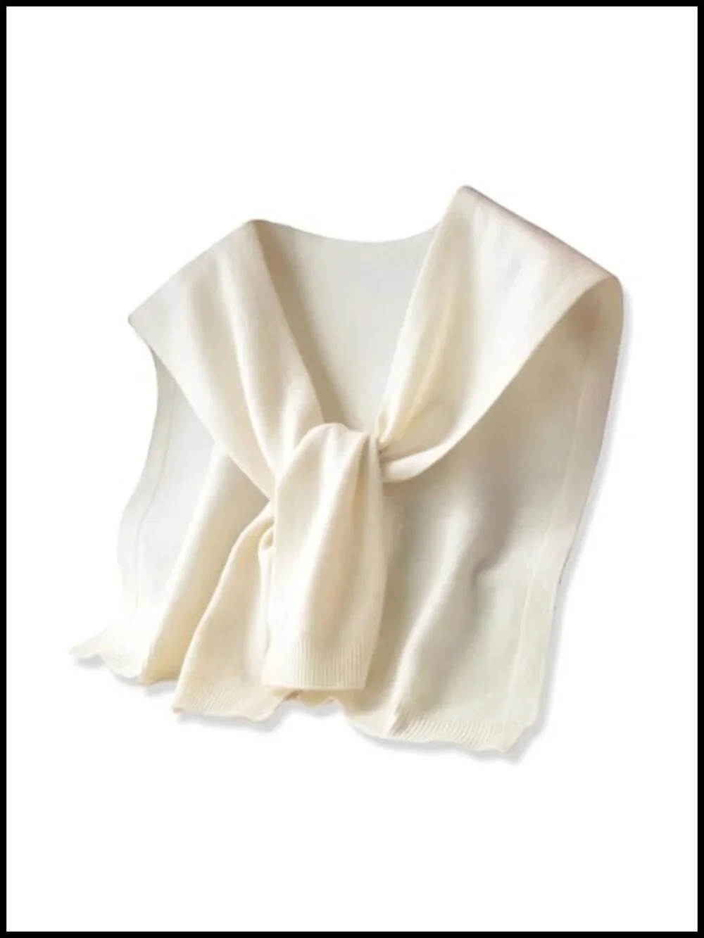 Knitted Knot Shawl Wrap 100% Wool Long Sleeve Blouse